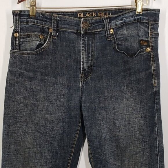 Black Bull Athletic Fit Jeans Dark Wash Size 32 Straight Leg - Picture 3 of 16